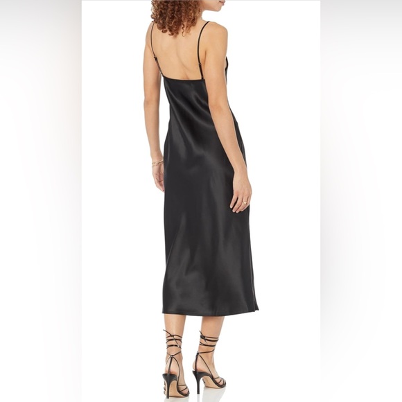 NWT The Drop Women's Black Elegant “Scarlett” Cowl-Neck Slip Dress - Picture 2 of 6